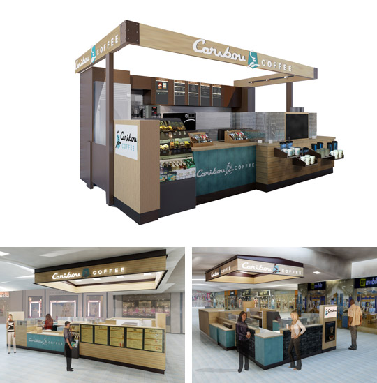 Caribou Coffee mall kiosk renderings